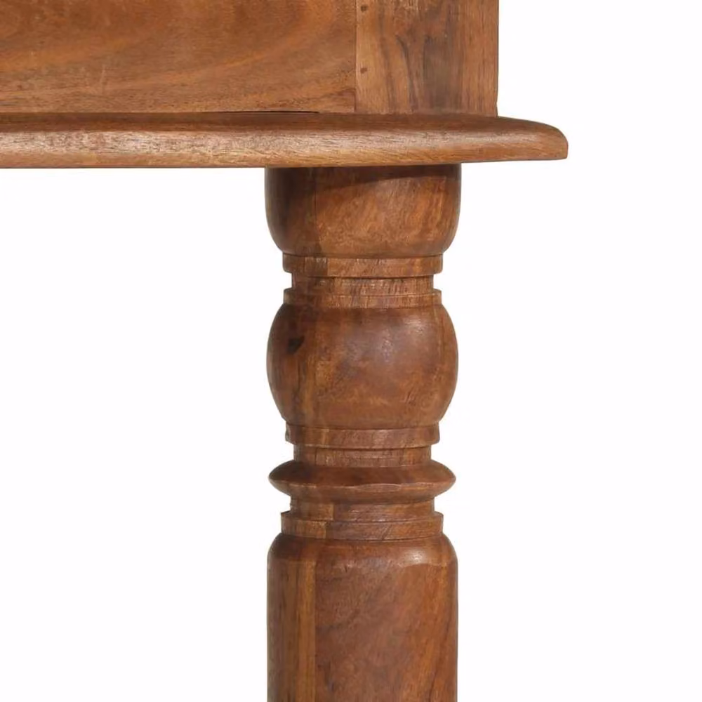 Berkfield Home Square Acacia Solid Wood Dining Table in Brown, W/D/H: 80 x 80 x 77 cm – 4