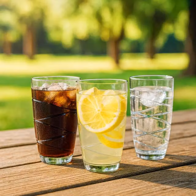 Volila Transparent Geometric Plastic Tumblers, Pack of 12