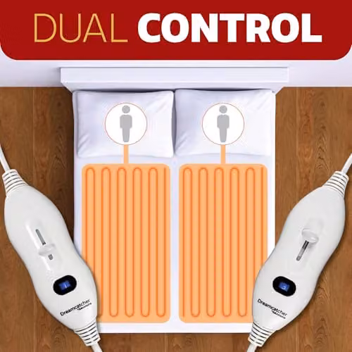 Dreamcatcher Sherpa King Size Electric Blanket in White with Dual Control and Separate Heat Zones, W/D/H: 180 x 203 x 152 cm – 5