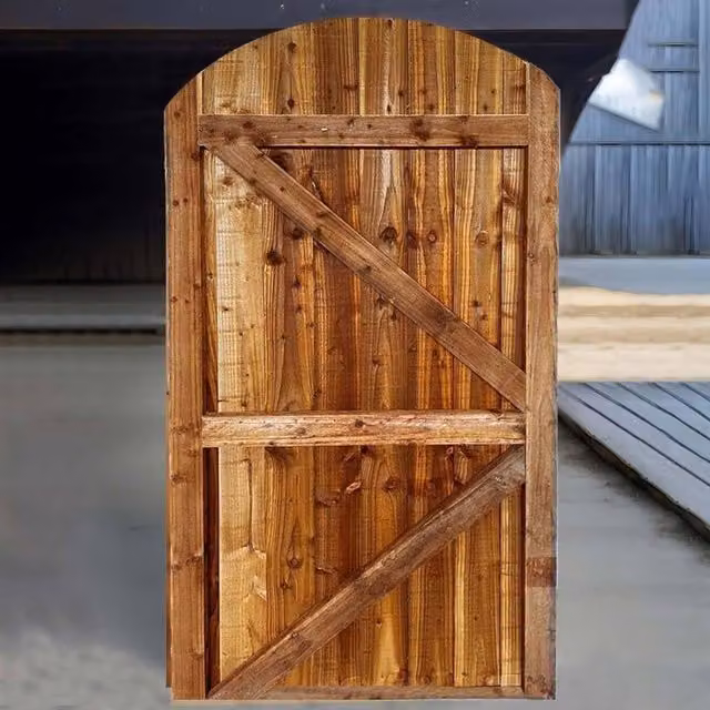 Bedsland Wooden Feather Edge Garden Gate in Brown, W/H: 75 x 90 cm