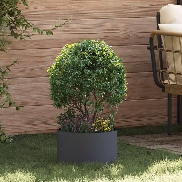 Berkfield Home Anthracite Metal Decorative Planter with Multicolour Inlays