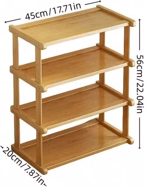 PAWNORA 4 Tier Wooden Coffee Station Organiser in Beige