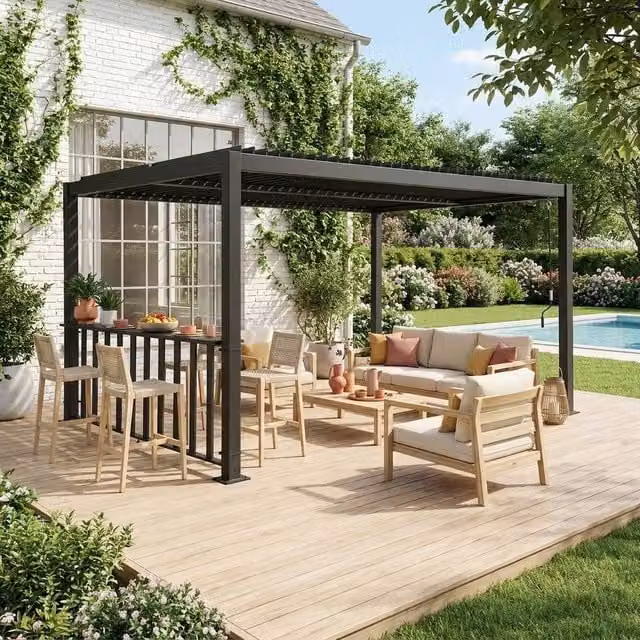 sweeek Narrow Counter 3m for Palace Pergola in Dark Grey