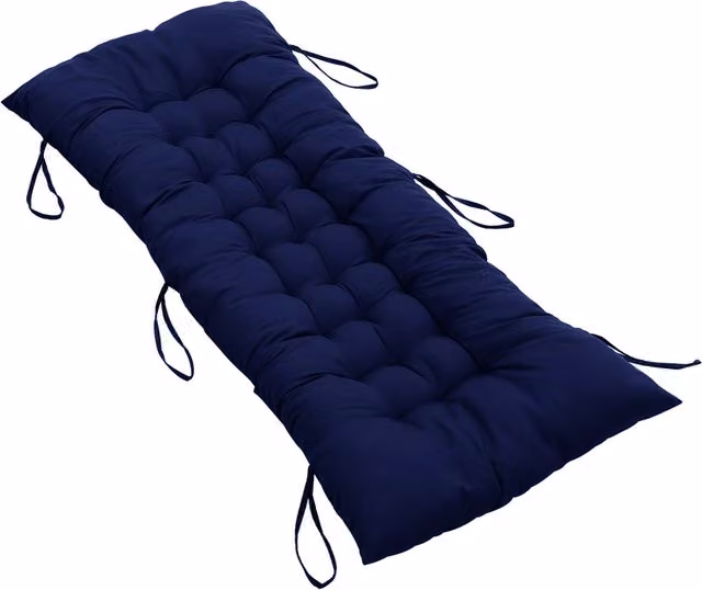 Kidkid Blue Rectangular Outdoor Bench Recliner Lounger Seat Cushion, Width: 125 cm