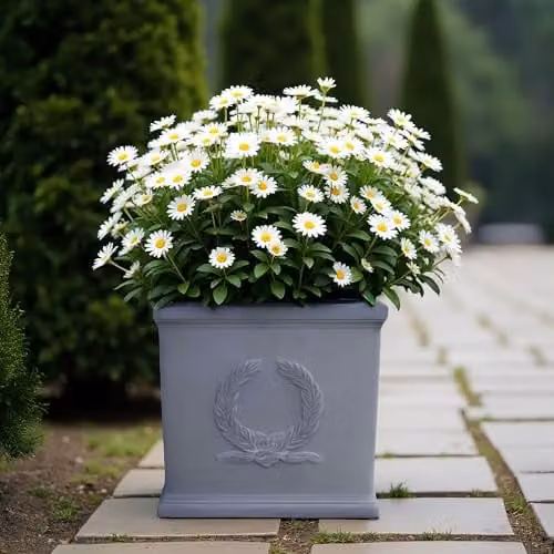 IDEALIST Grey Reinforced Stone Square Planter 37 cm – 8