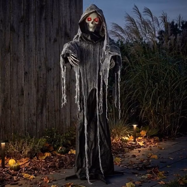 Garden Greatness Animated Cackling Reaper Halloween Decoration, Multicolour, H 170 cm x W 110 cm x D 25 cm