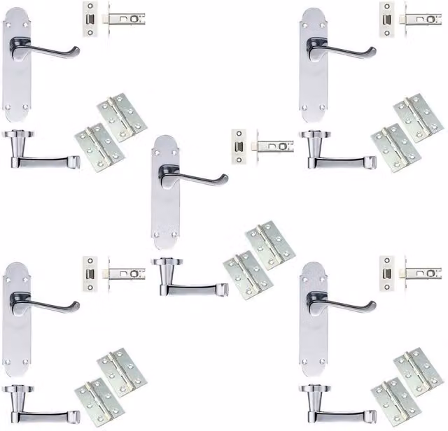 Golden Grace Epsom Victorian Shaped Internal Door Handle Set in Chrome