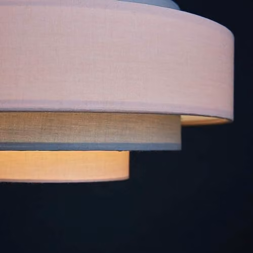 MiniSun Modern 5 Tier Fabric Ceiling Light Shade in Pink, Width: 35 cm – 4