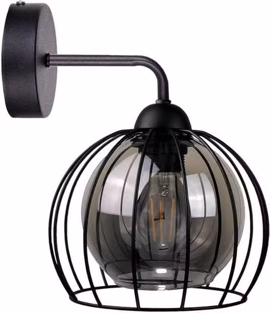 Netlighting Solo Dimmable Wall Lamp in Black with E27 Socket, Diameter: 25 cm
