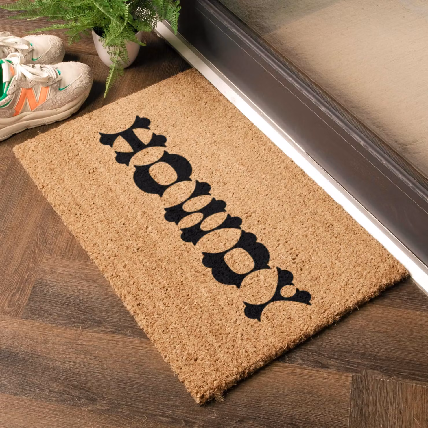 Artsy Mats Humorous Cowboy Howdy Text Doormat in Black and Brown, W/D: 60 x 40 cm – 2