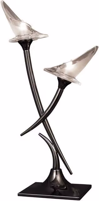Netlighting Flavia Table Lamp with 2 G9 Lights in Black and Chrome