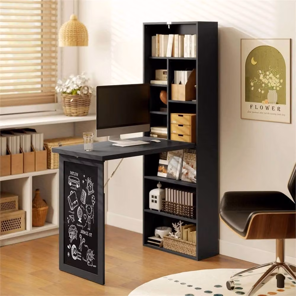 Nordara Convertible Desk with Blackboard Multi-function Workstation in Black – 4