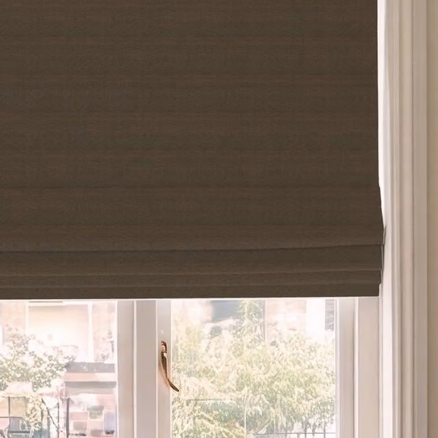 HOUSE Llewelyn-Bowen Tetbury Made To Measure Blackout Roman Blind in Chestnut Brown and Beige