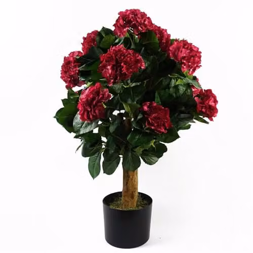 Leaf Design UK Pink Artificial Hydrangea Tabletop Blossom Tree H: 70 cm, W: 50 cm, D: 50 cm