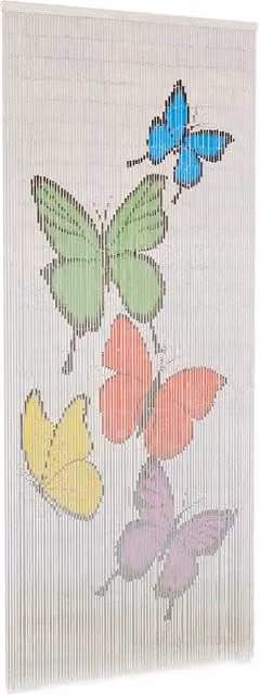 Berkfield Home Bamboo Insect Door Curtain, Multicolour, W: 90 cm, H: 200 cm