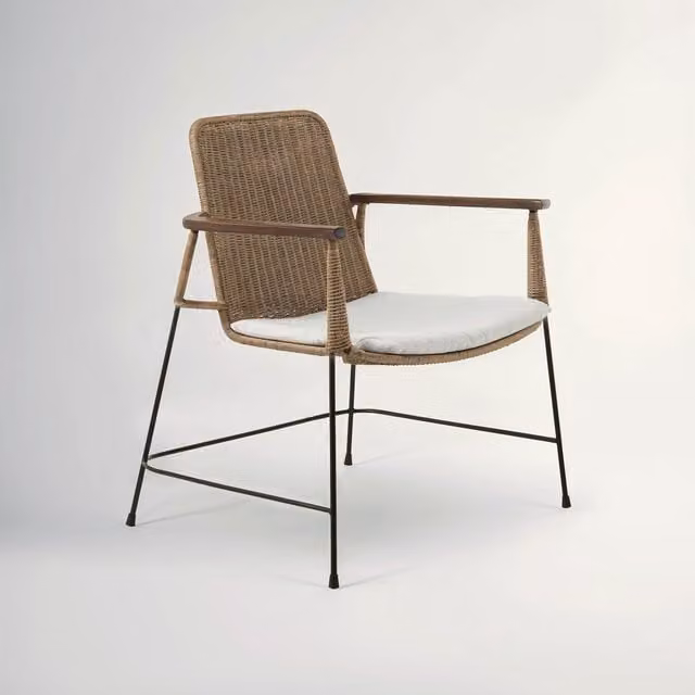 Orsina Modern Rattan Chair in Grey and Black