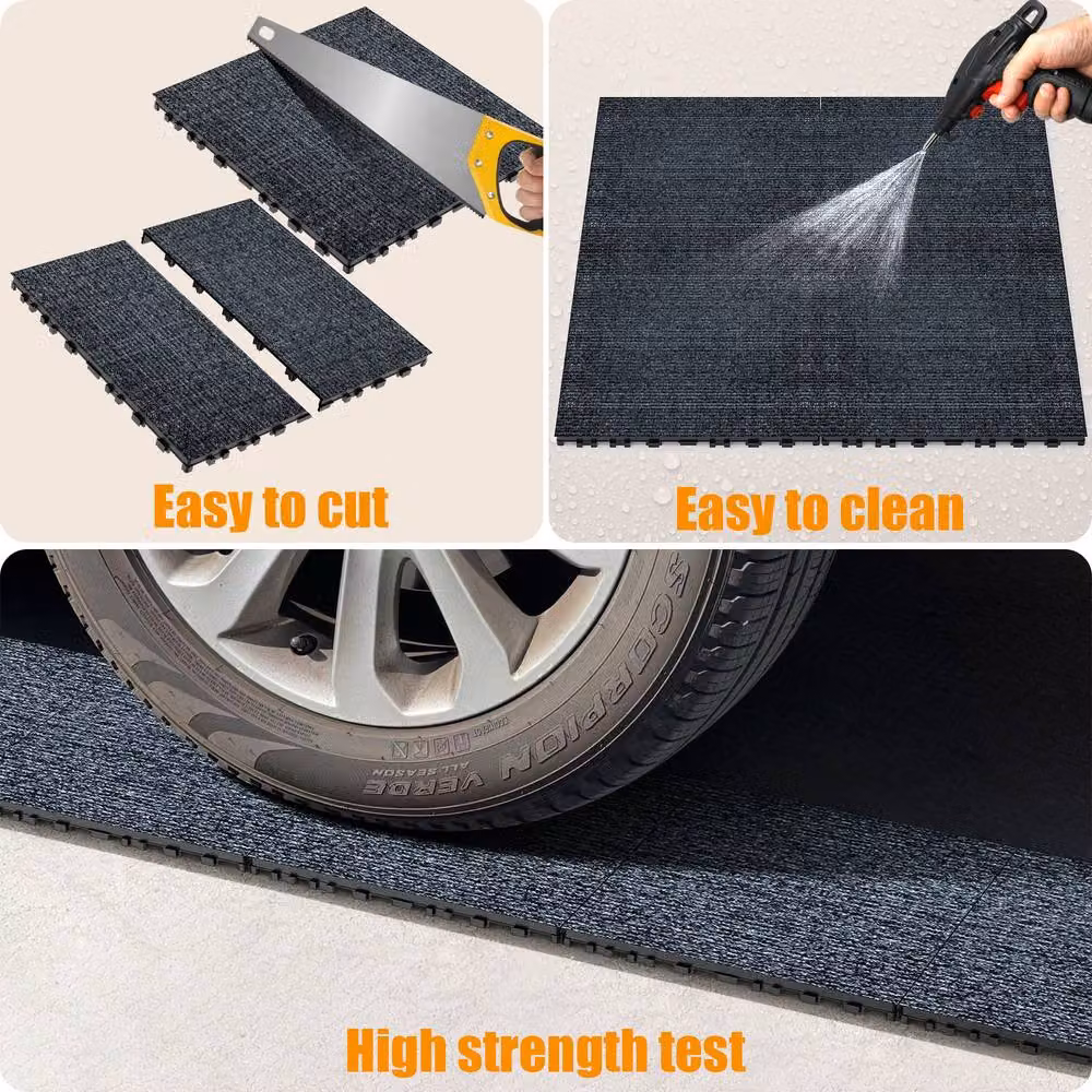 NIVOR 36 Grey Composite WPC Interlocking Decking Tiles, W/D: 30 x 30 cm – 3