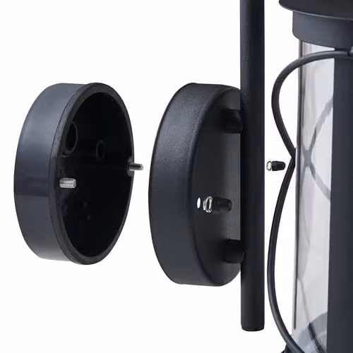 Eglo Hilburn Modern Black Lantern Outdoor Wall Light with Transparent Glass – 3