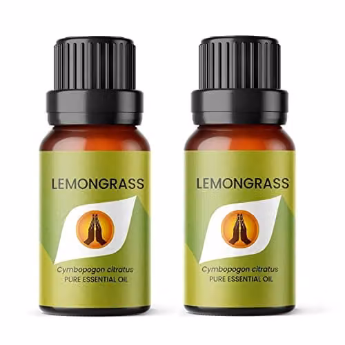 Aroma Energy Lemongrass Pure Essential Oil, 2 x 10ml Bottles, Transparent – 1
