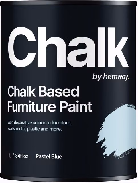 Hemway Chalk Based Furniture Paint in Flat Matt Pastel Blue, 1L