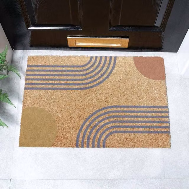 Artsy Mats Abstract Graphic Doormat in Brown and Multicolour, W/D: 60 x 40 cm – 1