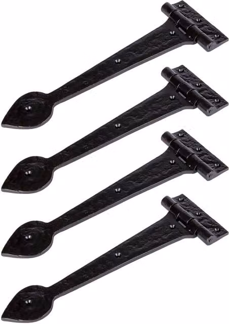 Hammer and Tongs Traditional T-Hinge in Matt Black Iron, Pack of 4