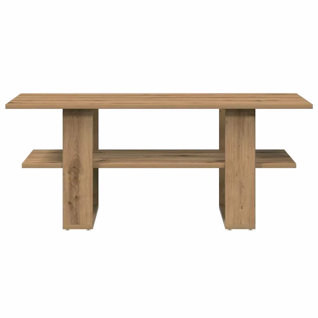 Berkfield Home Artisan Oak Coffee Table in Brown, W/D/H: 102 x 55 x 42 cm – 3