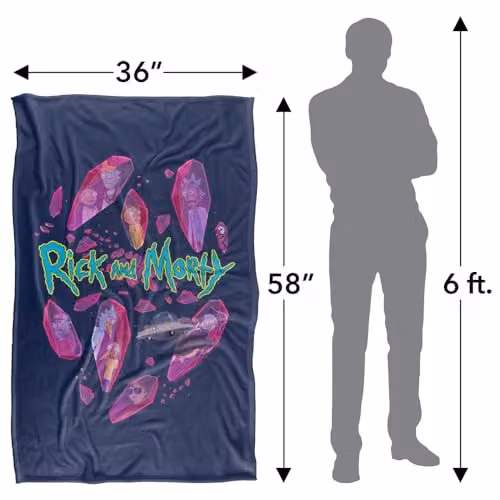 LOGOVISION Rick and Morty Death Crystal Futures Super Soft Fleece Throw Blanket, Multicolour, W: 91 cm, D: 147 cm – 4