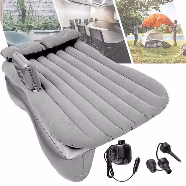 Nordara Inflatable Car Air Bed and Foldable Camping Mattress Seat Rest in Grey – 1