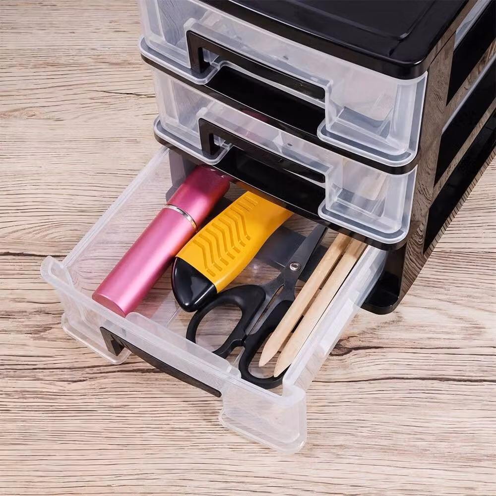 EONLION Black and Transparent Desktop Storage Box Desk Drawer Organiser – 4