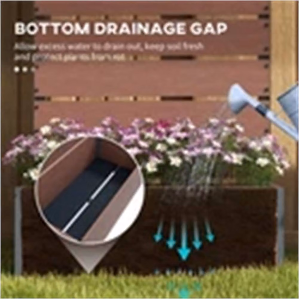 Nordara Raised Garden Bed with Trellis in Brown – 3