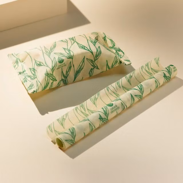 KitchenCraft Reusable Vegan Food Wrap Roll, Organic Cotton, Multicolour and White, W/D/H: 100 x 25 x 0 cm