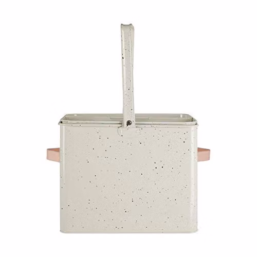 Premier Sweet Heart Housekeeper Box with Removable Tray, Black and Silver Metal and Enamel