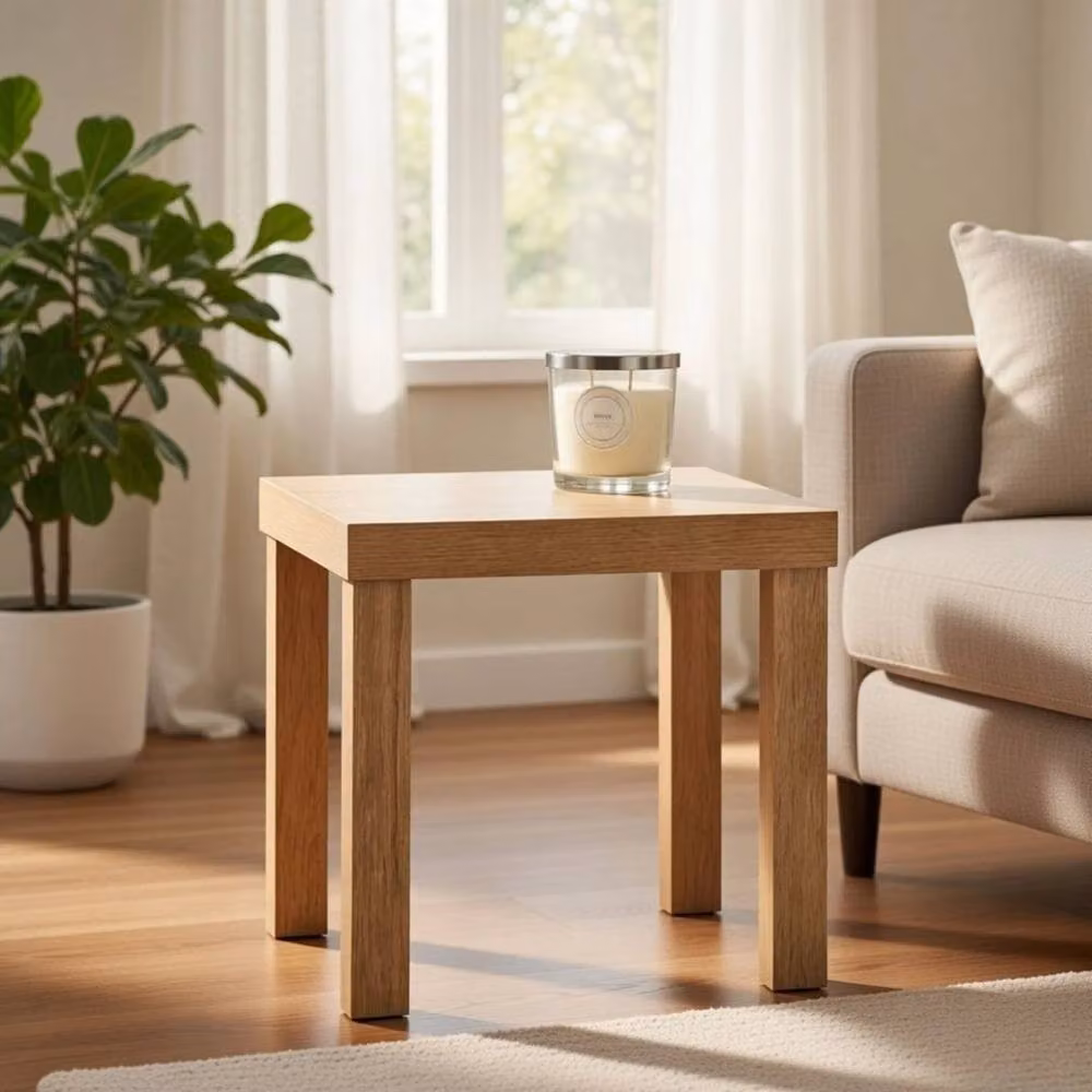 FORGEVIO Square Oak Side Table in Brown – 3