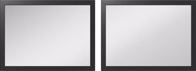 HOMCOM Set of 2 Classic Rectangular Wall-Mounted Glass Mirrors, Black, W: 30 cm, H: 40 cm