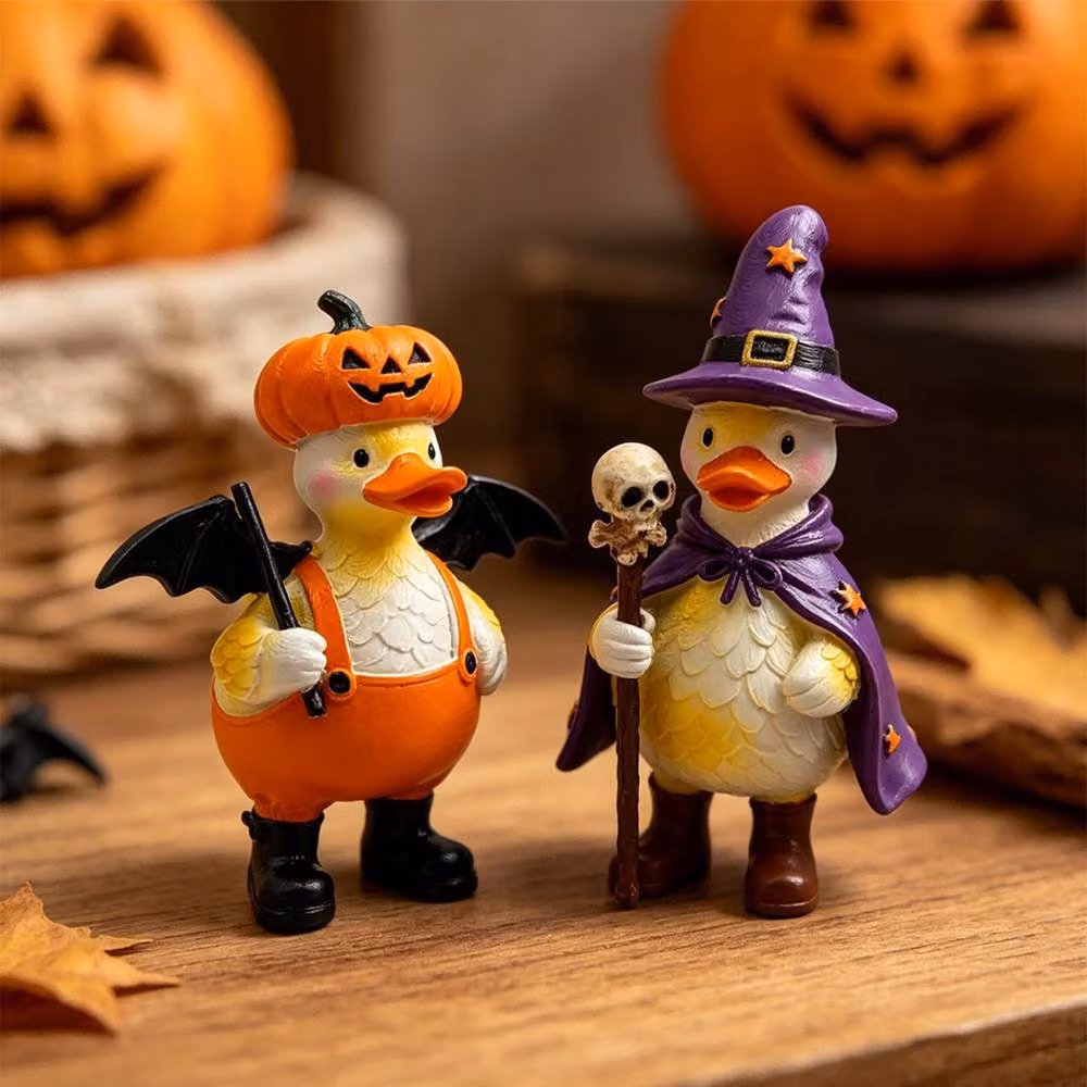 Quipulse 2-Piece Multicolour Halloween Duck Tabletop Ornaments – 2