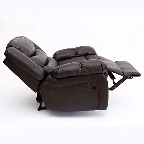 More4Homes Seattle High Back Bonded Leather 1 Seater Recliner Armchair, Brown – 3