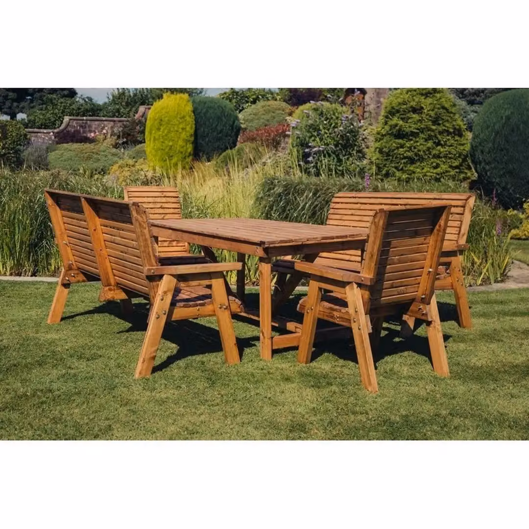 Churnet Valley Garden Furniture Ltd Valley 8 Seat Garden Furniture Set in Brown Treated Pine Wood – 2