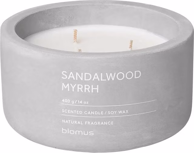 Blomus Fraga Sandalwood and Myrrh Scented Tabletop Candle in Grey Concrete – 1