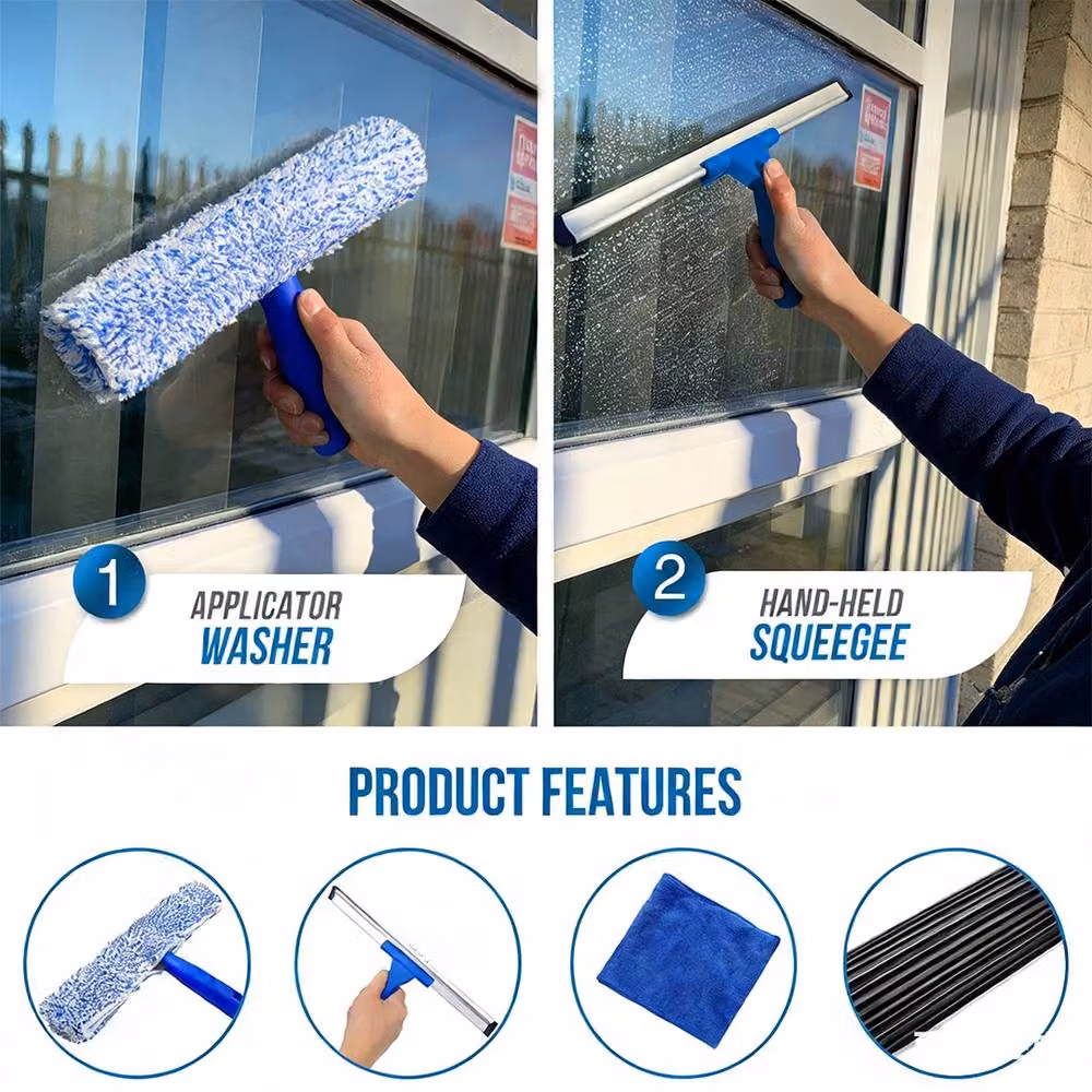Ventryn Professional Window Squeegee Wiper and Shower Cleaner in Blue, 35.56 cm – 3