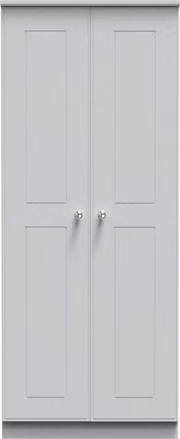 Ready Assembled 2 U Albert 2 Door Wardrobe in Grey – 1