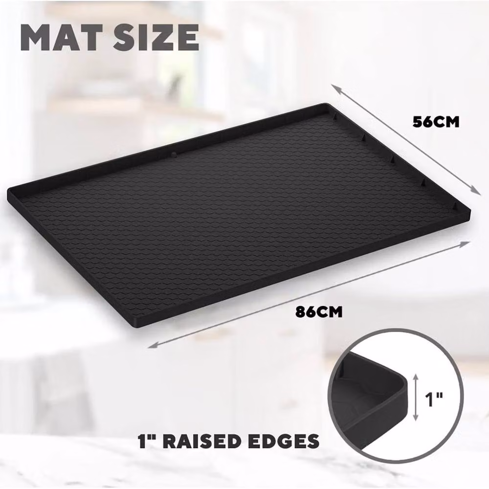 KORVIXA Black Kitchen Under Sink Mat Cabinet Drawer Drip Tray Protector, Diameter: 100 cm – 2