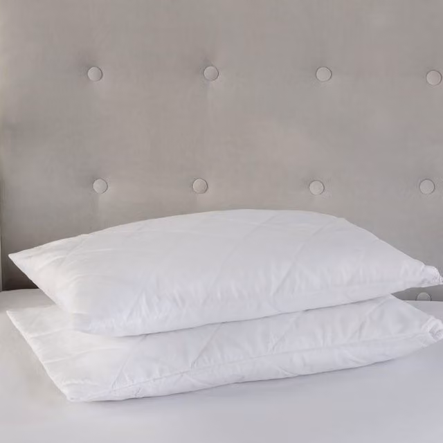 Snug City Pack of 2 Waterproof Quilted Microfibre Pillow Protectors in White, W: 74 cm x L: 48 cm – 1