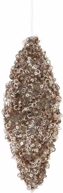 KDMD Gold Glitter Droplet Hanging Decoration, 2 Pack, Height: 18 cm