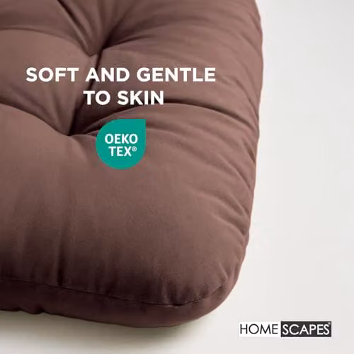 HOMESCAPES Round Egg Chair Cushion in Chocolate Brown, 100% Cotton, W/D/H: 80 x 120 cm – 2