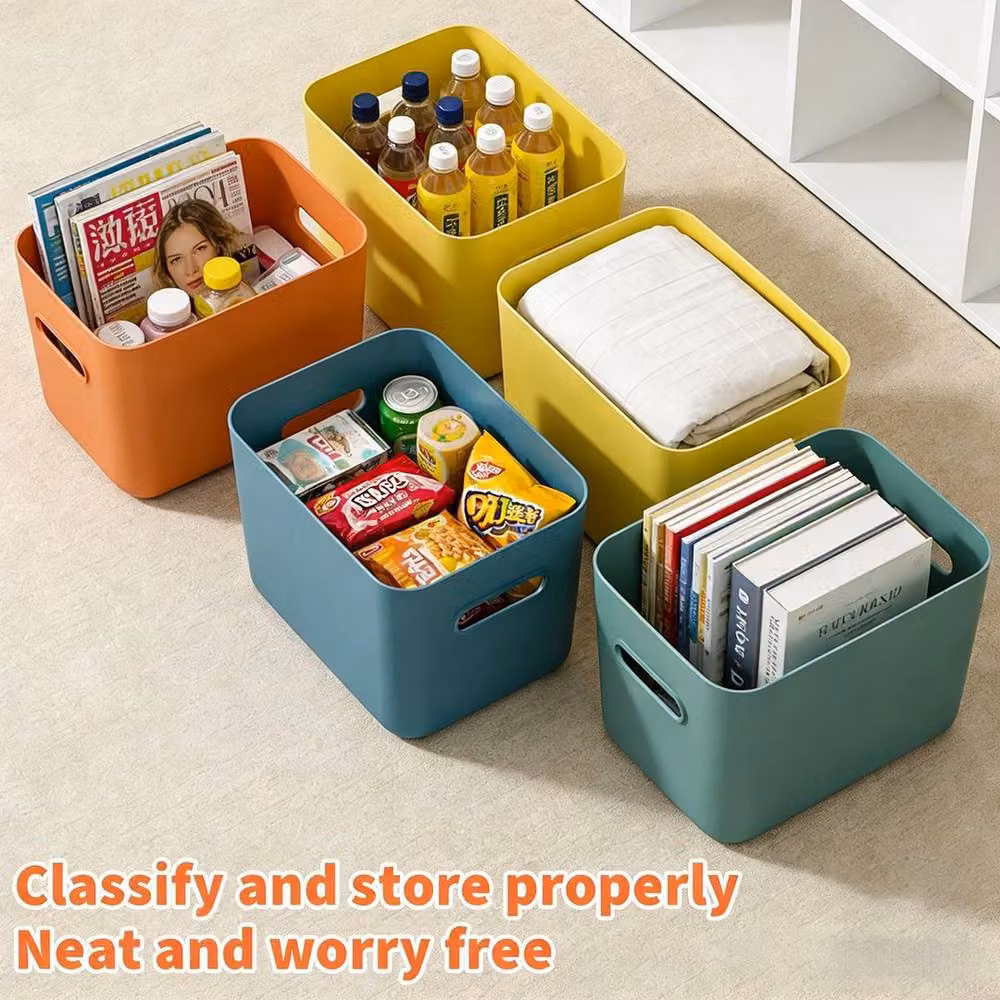 EONLION 4-Piece Multicolour Plastic Storage Box Set with Lids, Handles and Stackable Design, W/D/H: 50 x 50 x 50 cm – 3