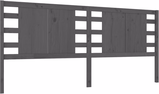 Berkfield Home Grey Solid Pine Wood Rustic Headboard, W: 126 cm, D: 4 cm, H: 100 cm – 1