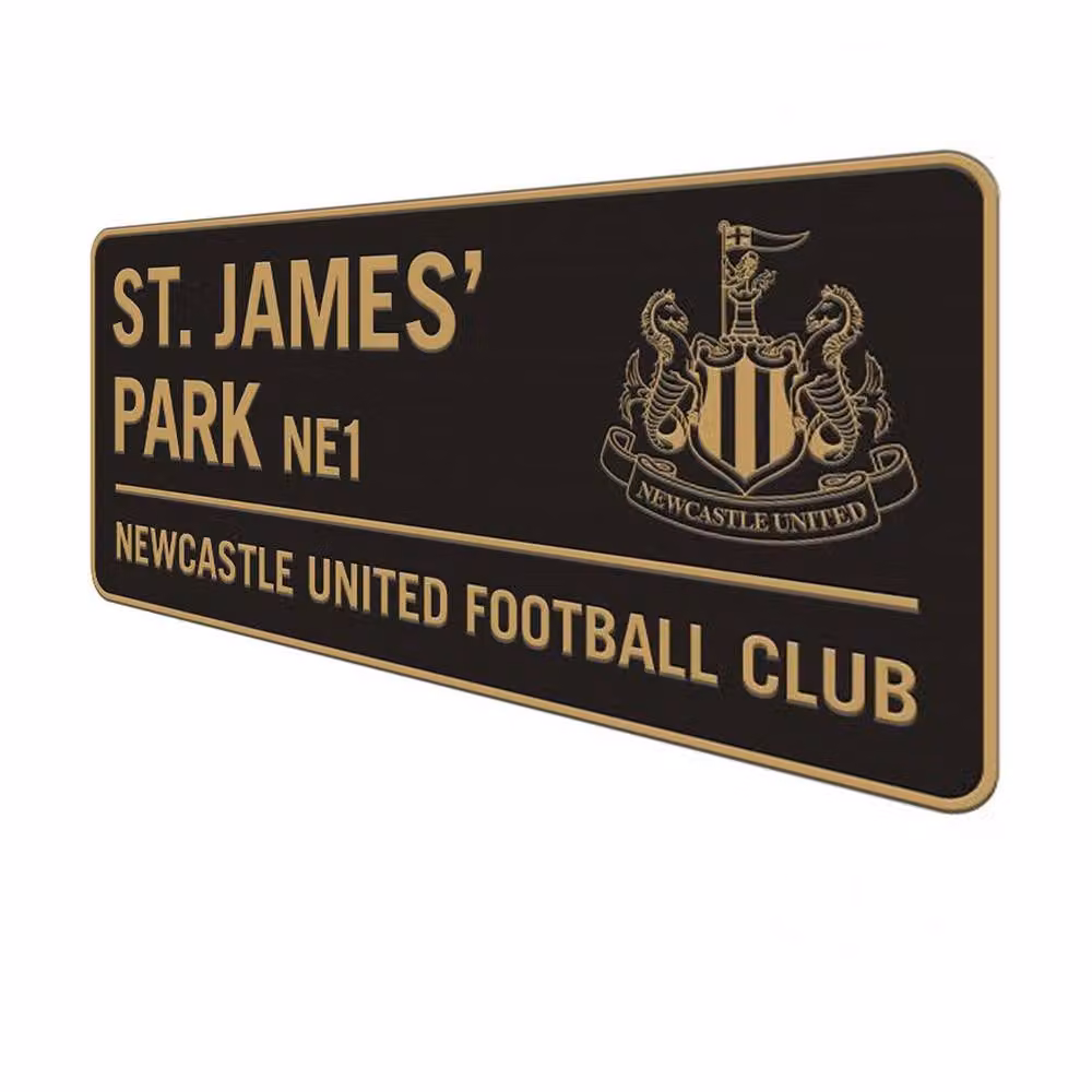 Newcastle United FC Metal Two Tone Street Sign in Black – 2