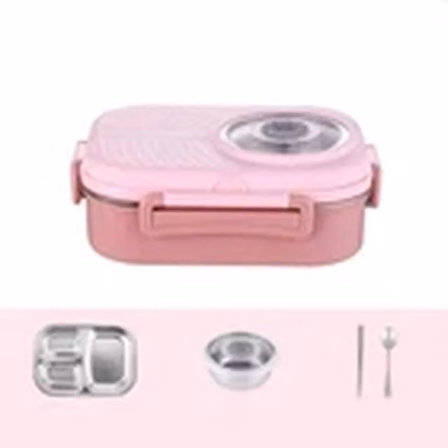 Havendro Pink Thermal Lunch Box, 1000ml Stainless Steel Insulated and Leak-Proof Container with Cutlery