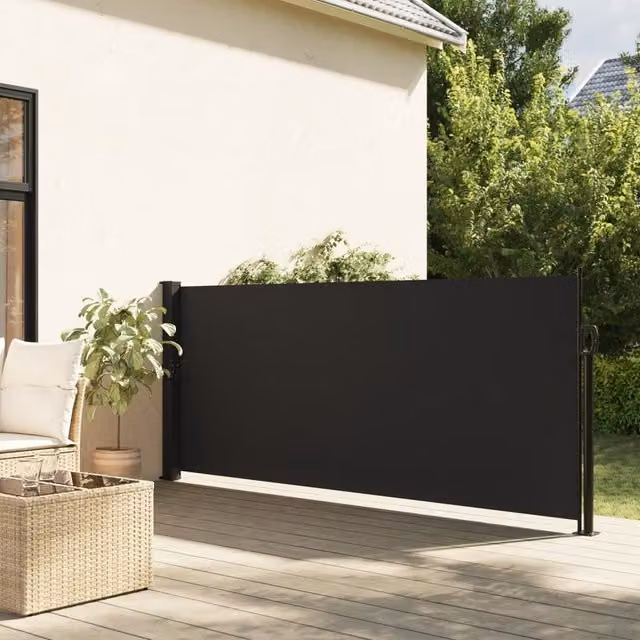 Berkfield Home Retractable Side Awning in Black, W/H: 300 x 140 cm